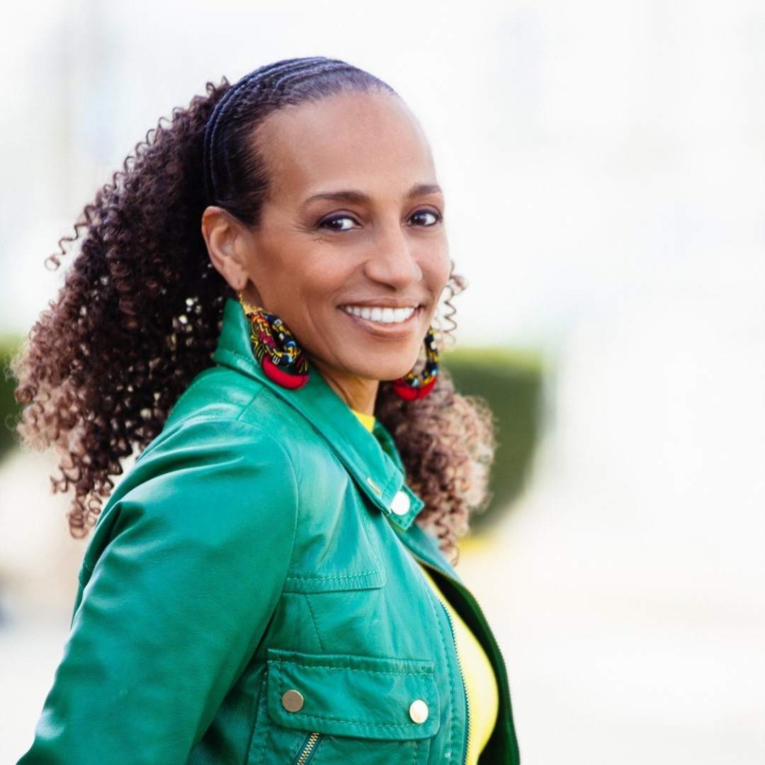 photo of denise pines in a green jacket