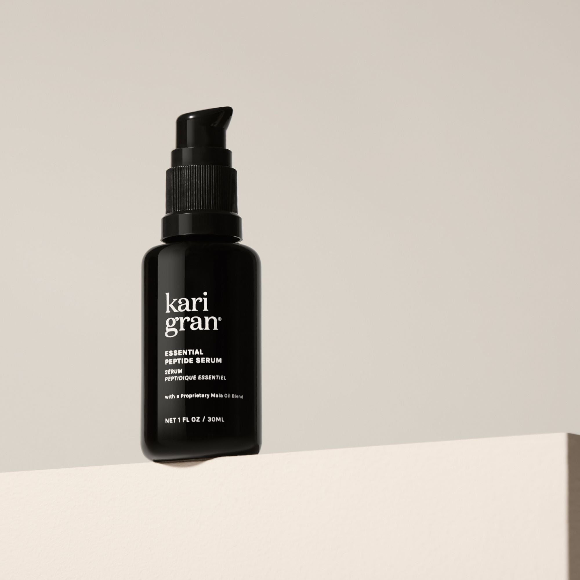 kari gran peptide serum on a block