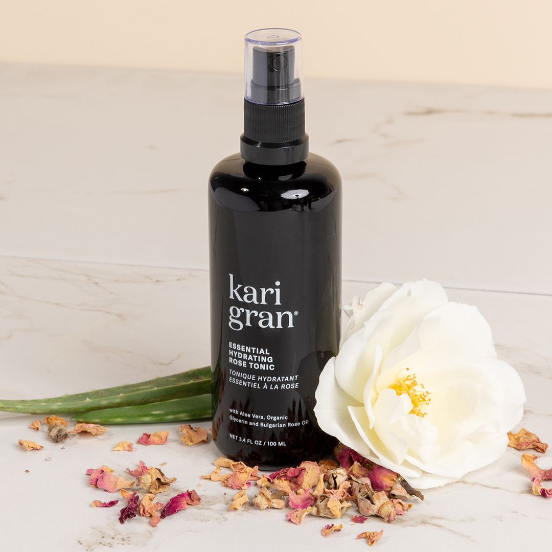 Kari Gran Essential Hydrating Tonic with flowers