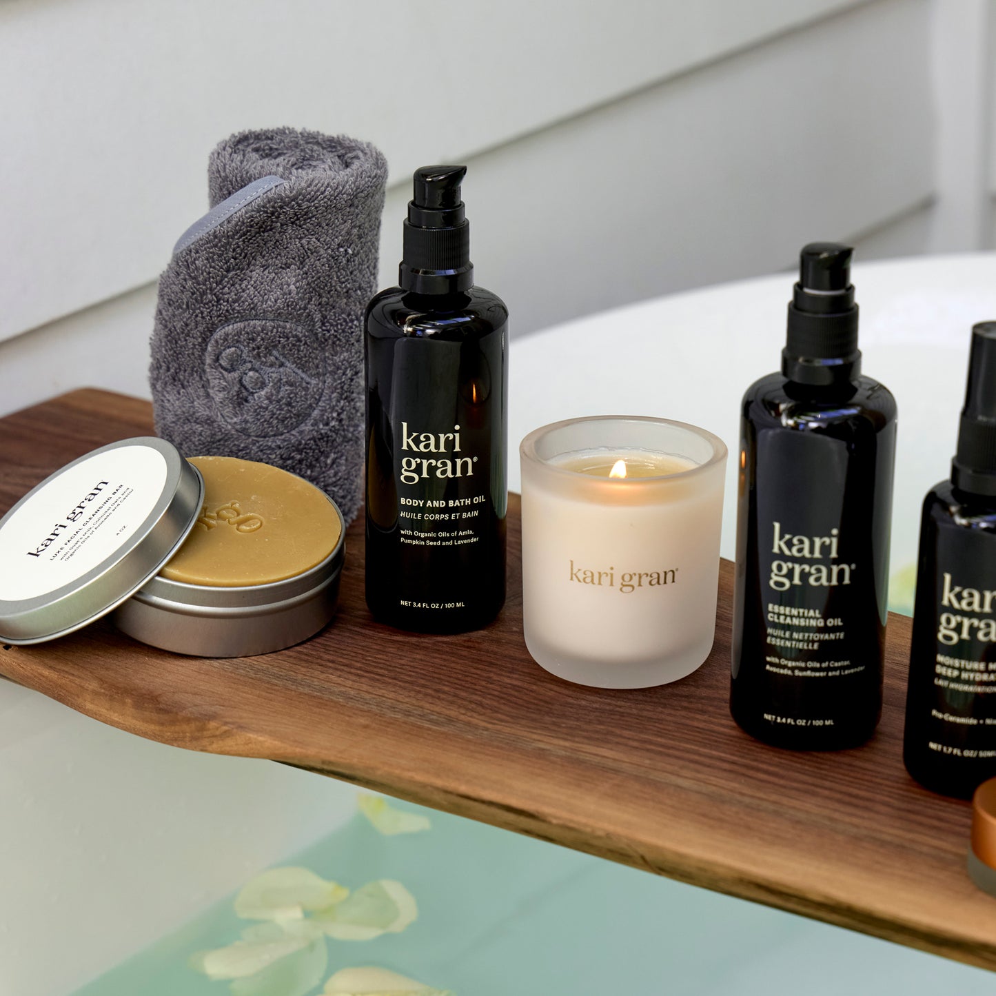 Live-Edge Dark Walnut Bath Board