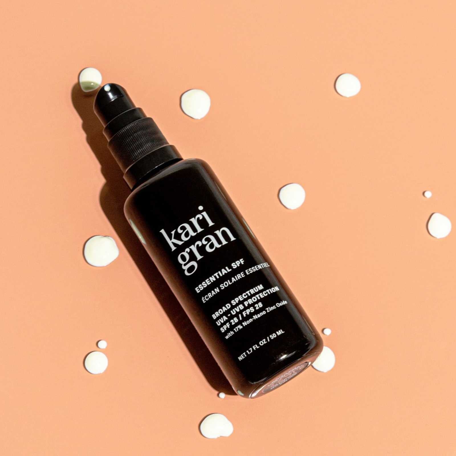 kg essential spf on a beige background