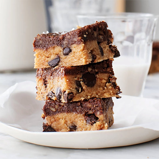stack of cookie dough bars