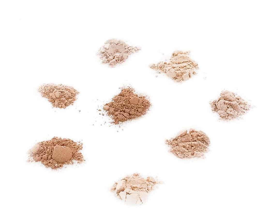 piles of mineral makeup