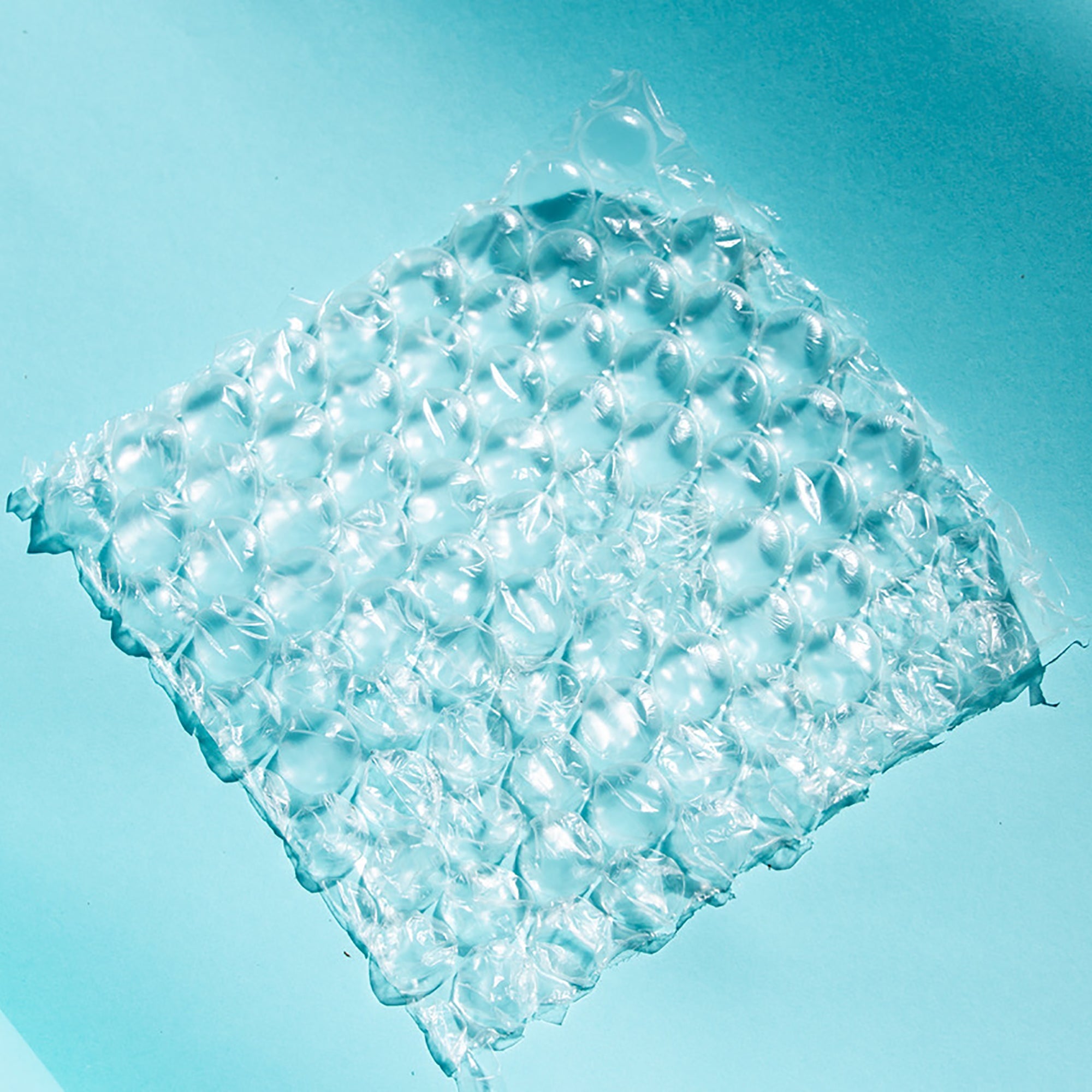 bubble wrap on blue background
