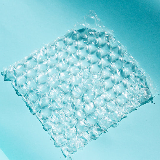 bubble wrap on blue background