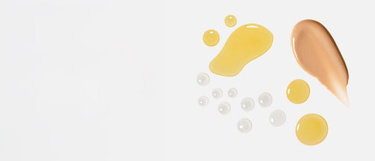 kari gran cleansing oil, hydrating tonic, and serum next to ingredients