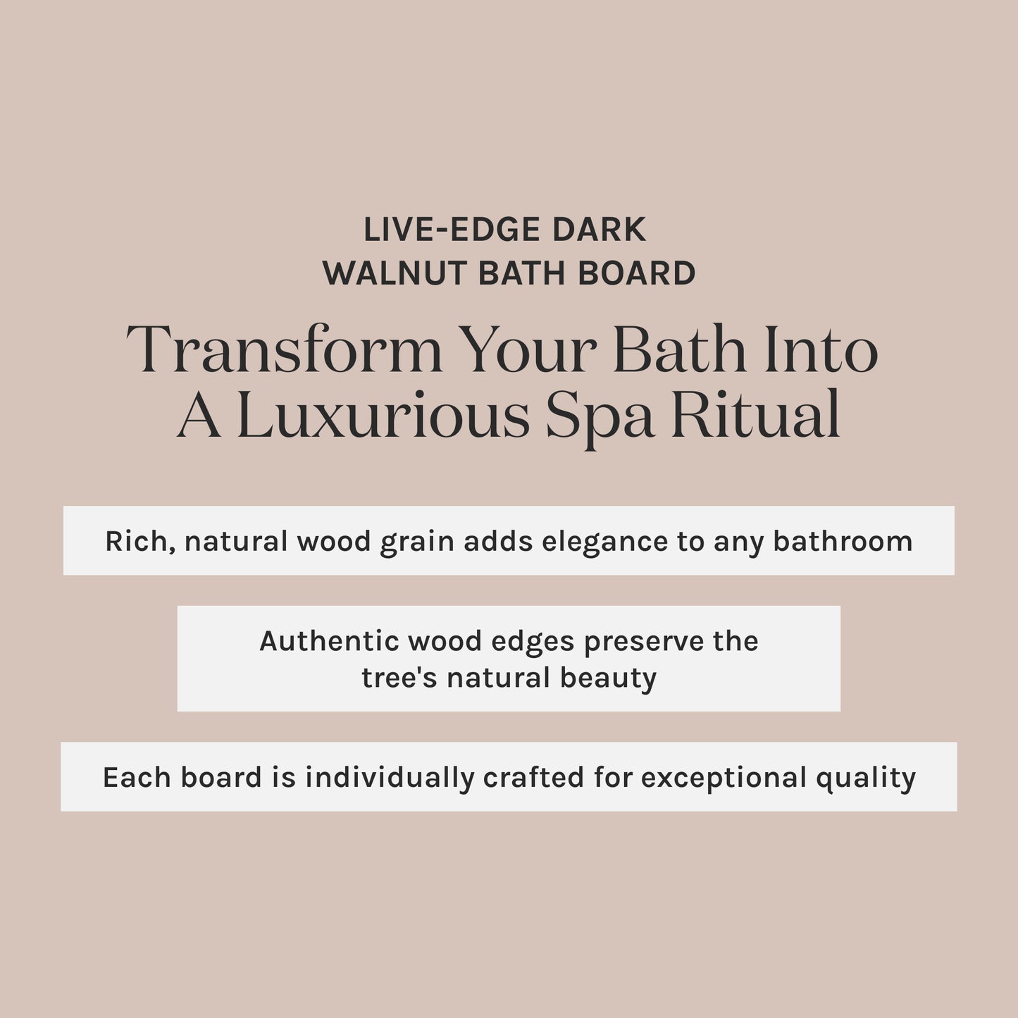 Live-Edge Dark Walnut Bath Board