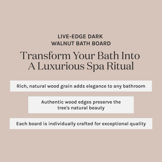 Live-Edge Dark Walnut Bath Board