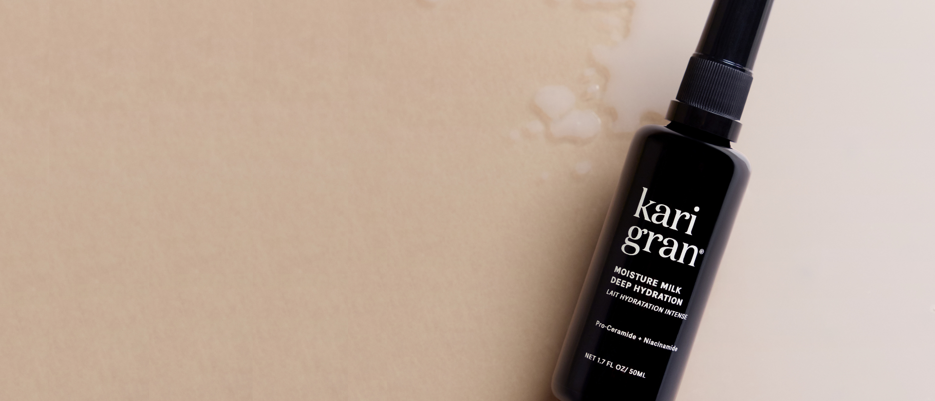 Kari Gran hair product bottle on a beige background