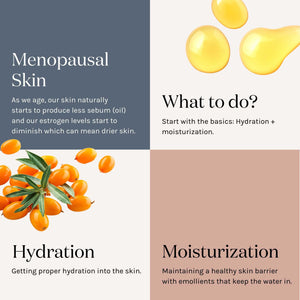 Menopausal skin needs hydration and moisturization